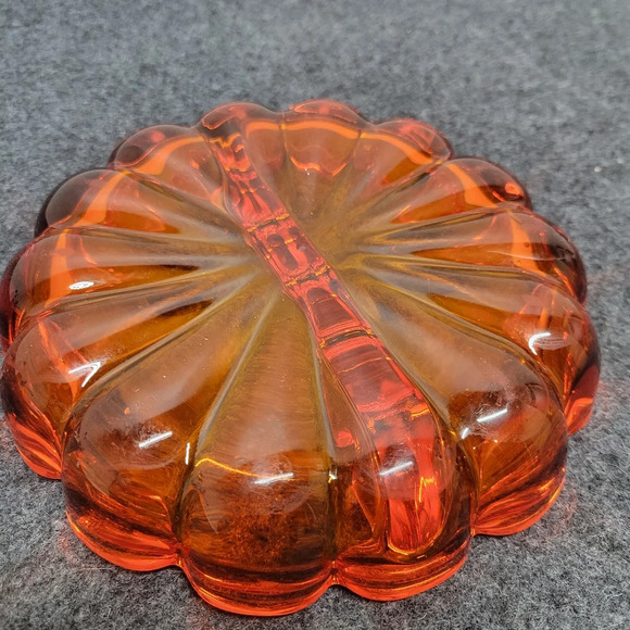 Viking Orange Starburst Glass Ashtray 6.5" Round Dish Trinket Mid Century Art - Picture 2 of 15